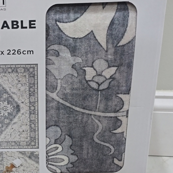 Gray Machine Washable Area Rug - Picture 2 of 7